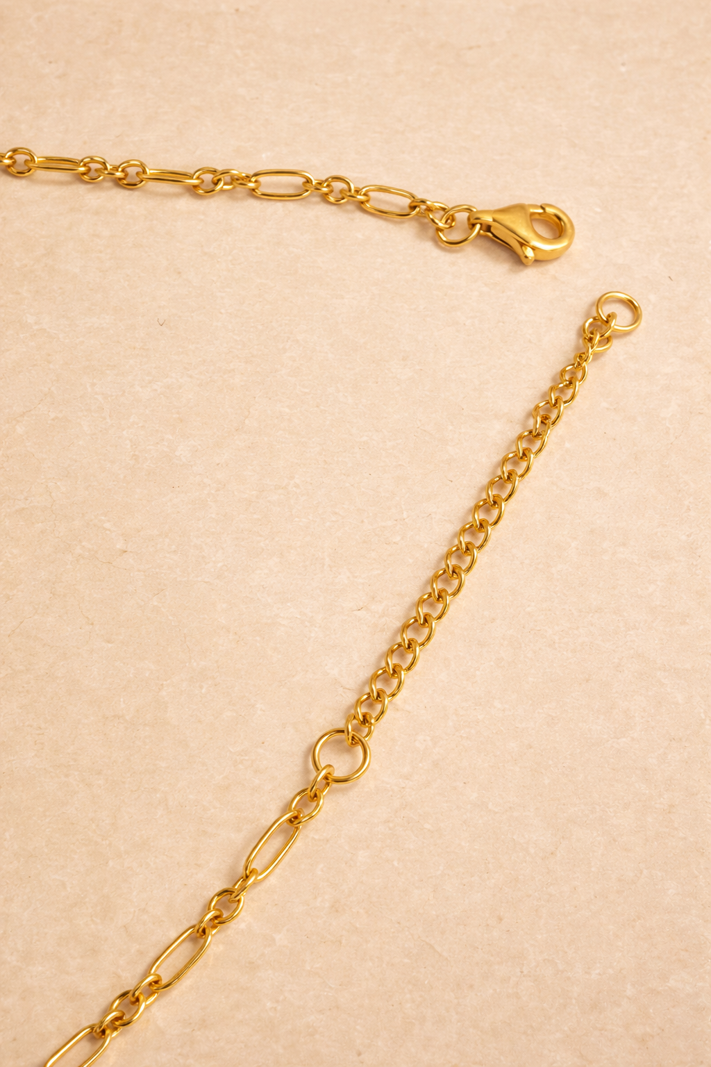 Catalina gold vermeil chain close-up – 40 cm plus 5 cm extender