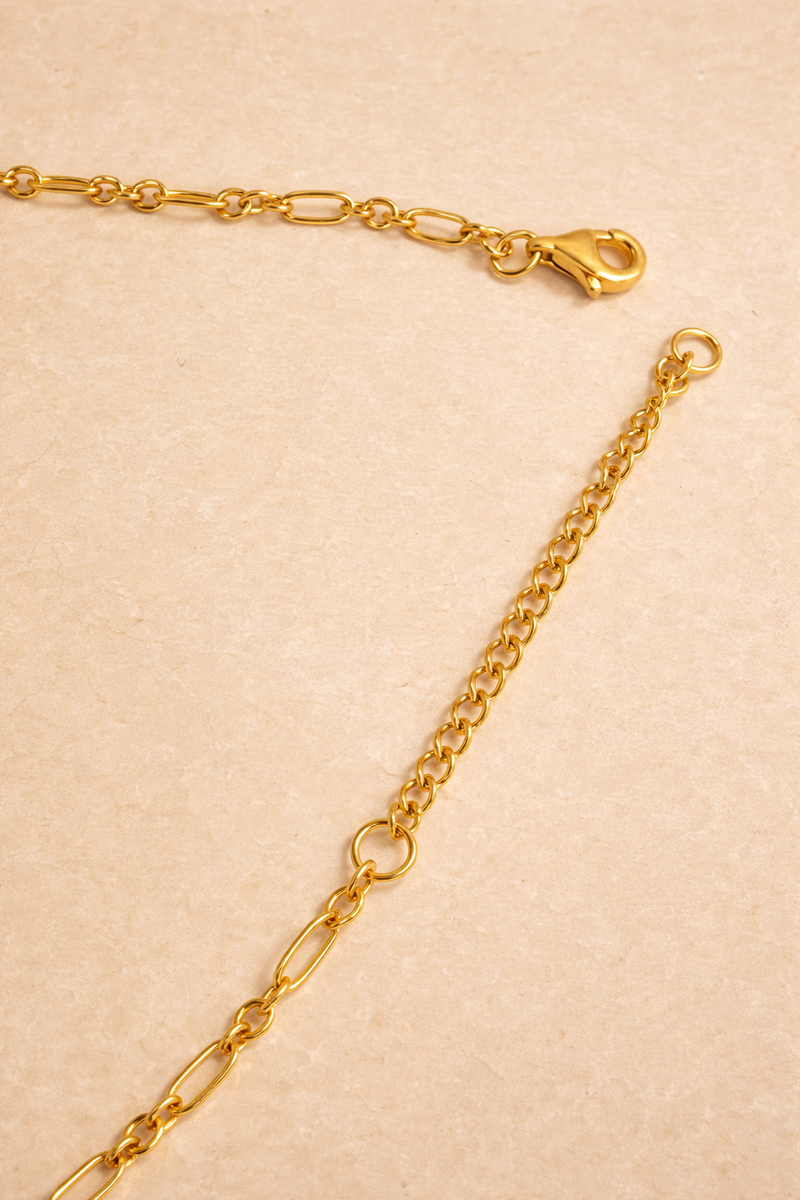 Catalina gold vermeil chain close-up – 40 cm plus 5 cm extender