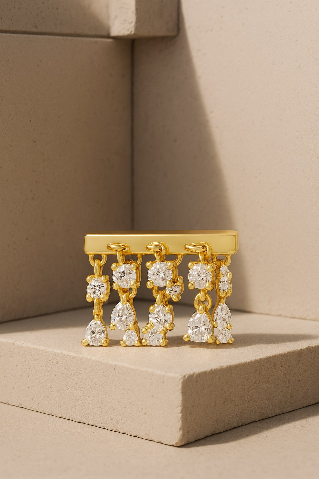 Charlie gold vermeil stud bar earring