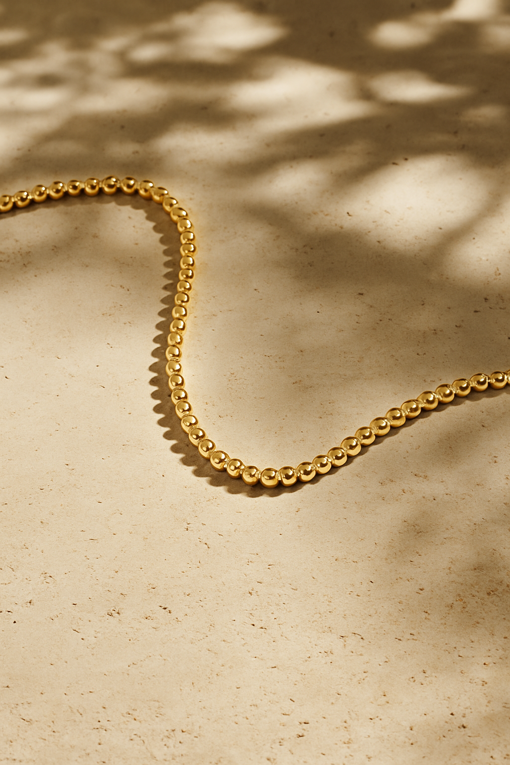 Medium Beaded Gold Plated Necklace