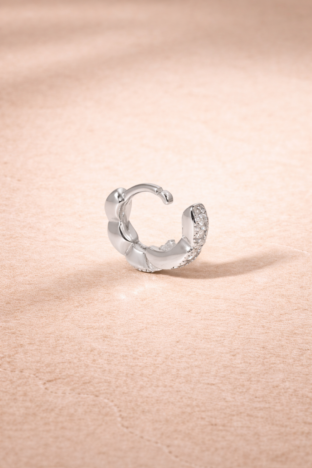 Tasha 6.5 mm sterling silver huggie