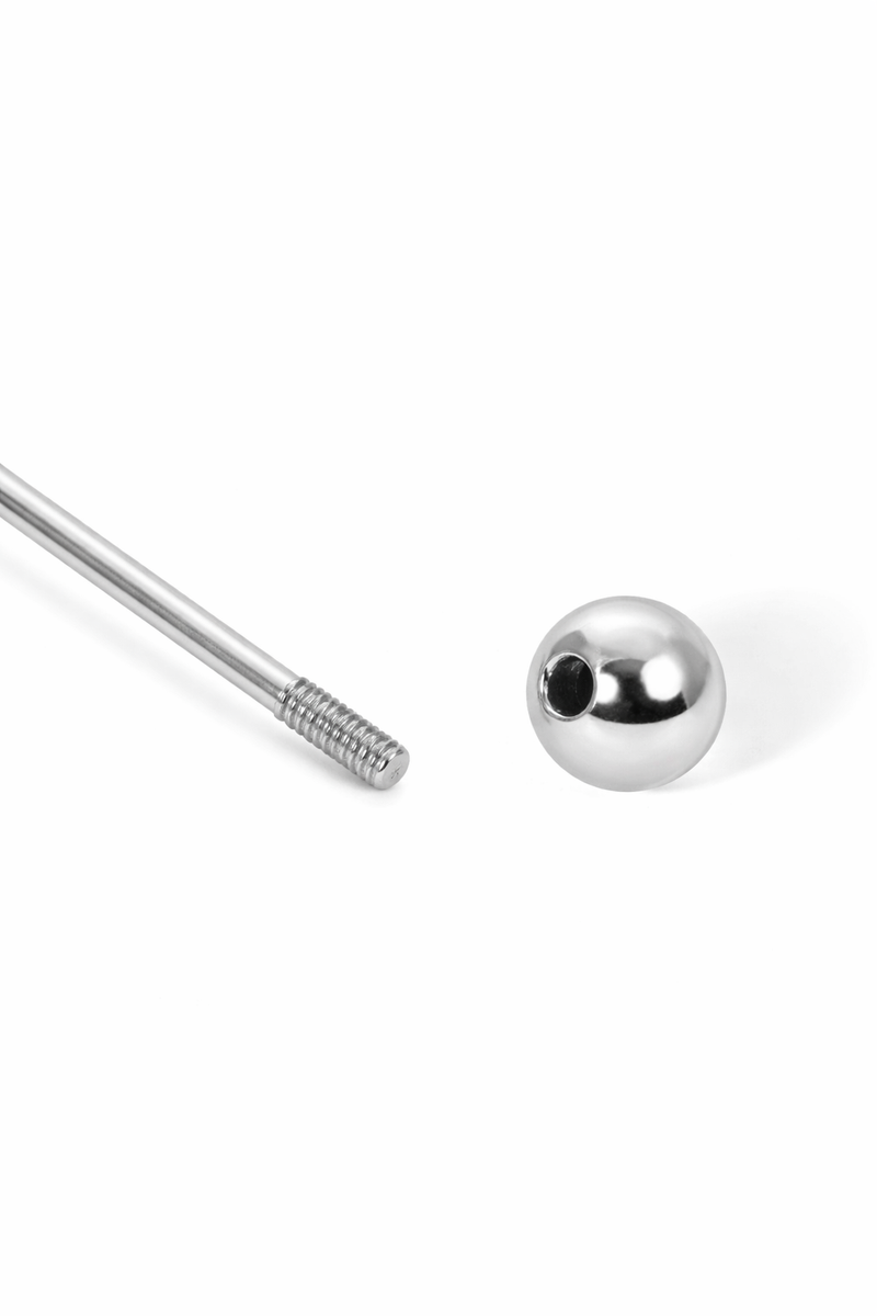 Mini baguette sterling silver stud earring (ball screw)