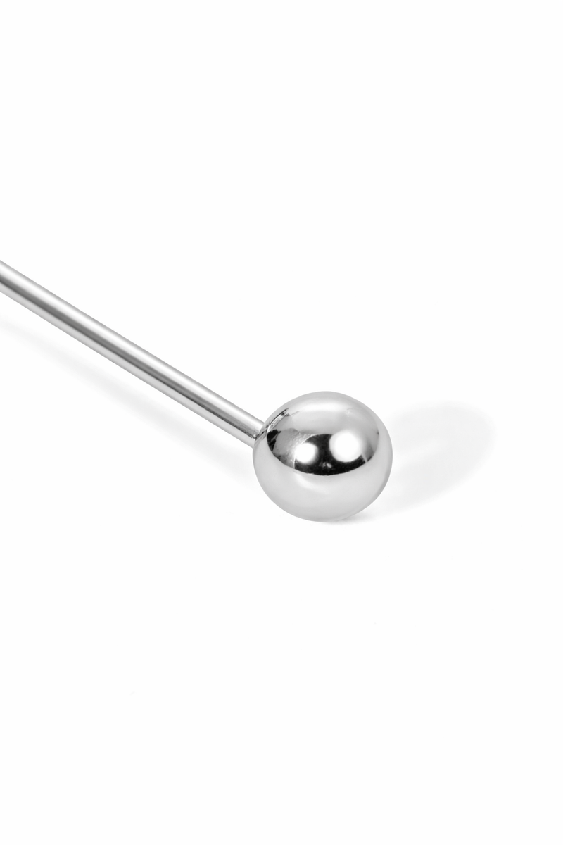 Mini baguette sterling silver stud earring (ball screw)