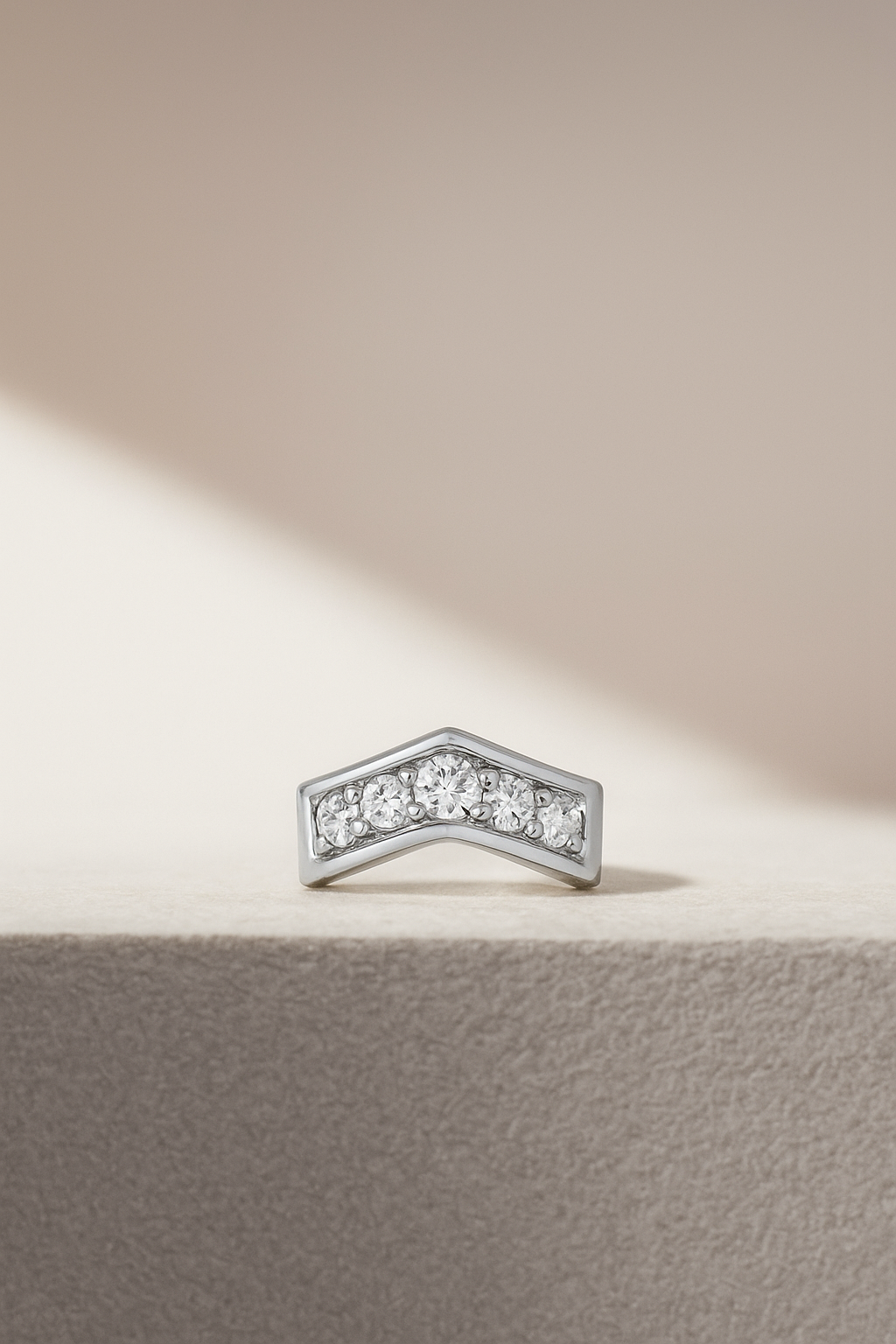 Chevron sterling silver stud (ball screw)