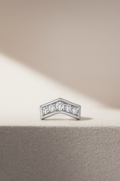 Chevron sterling silver stud (ball screw)