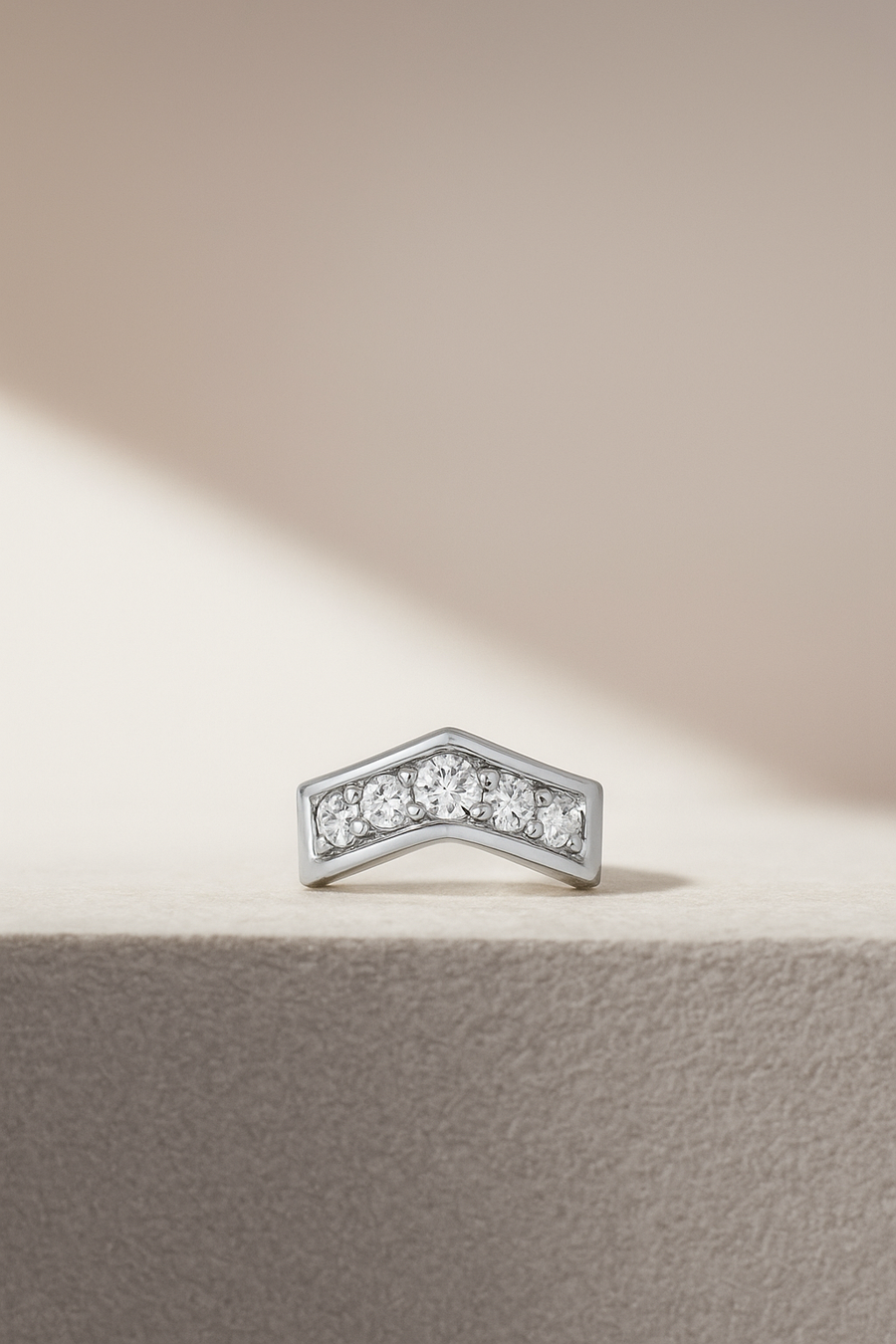 Chevron sterling silver stud (ball screw)