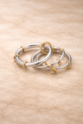 Clara Two-Tone Linked Band Ring