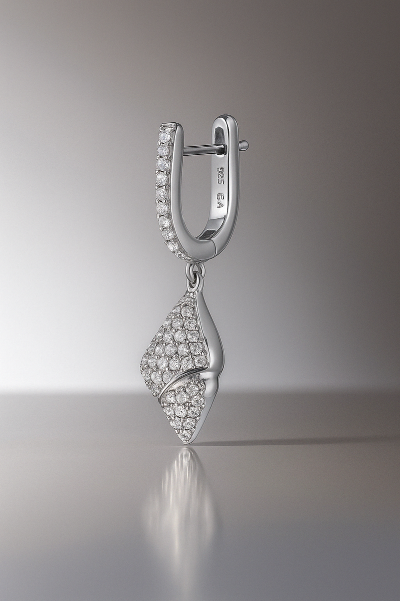 Coquille Silver Drop Earring