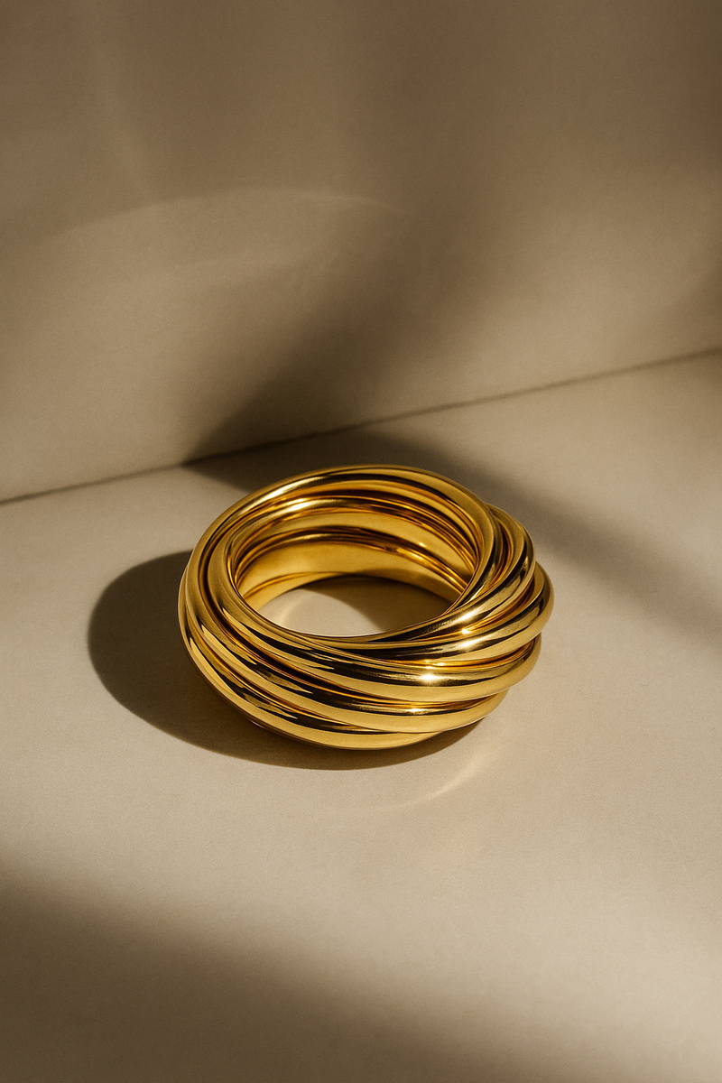 Corda Doppio Gold Vermeil Ring