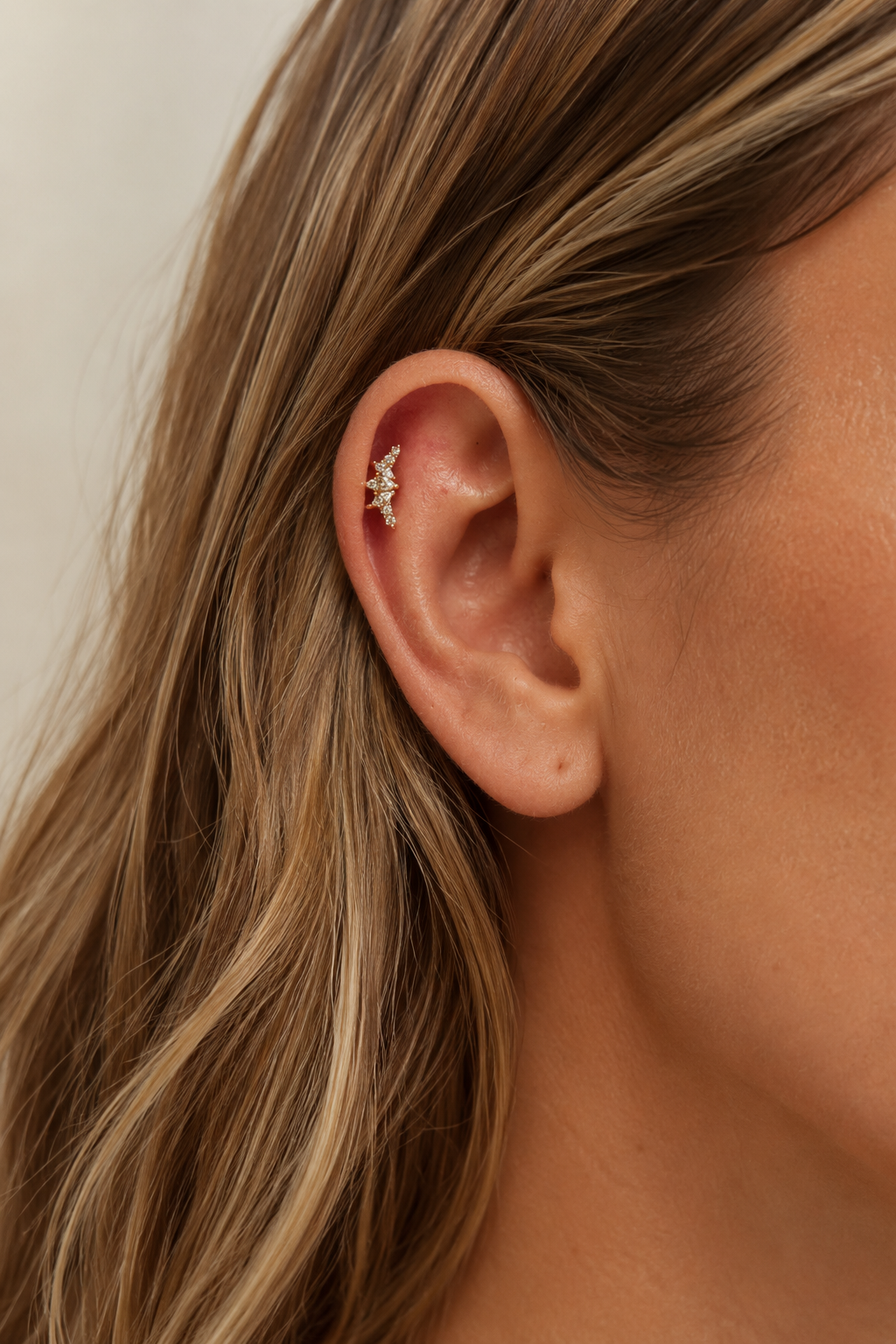 Couronne Gold Ball Screw Stud Earring