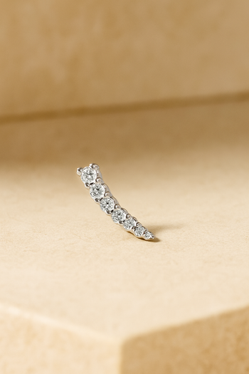 Croissant sterling silver stud earring