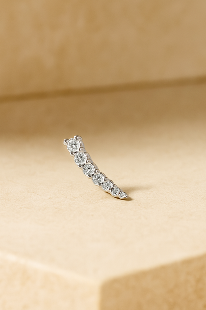 Croissant sterling silver stud earring