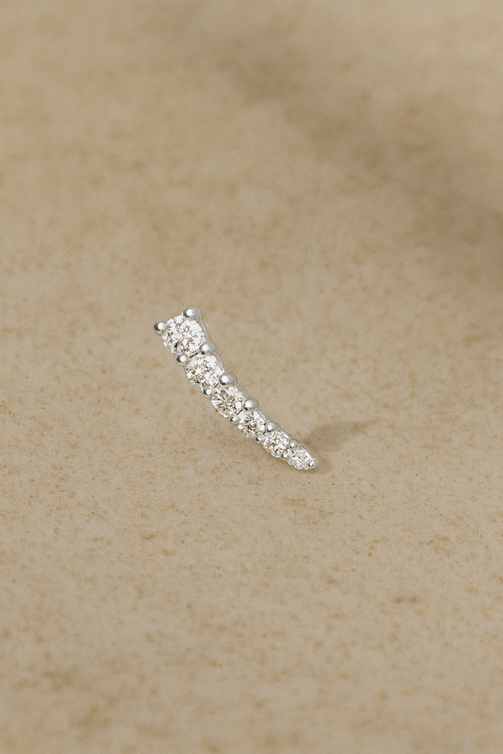 Croissant sterling silver stud earring (ball screw)