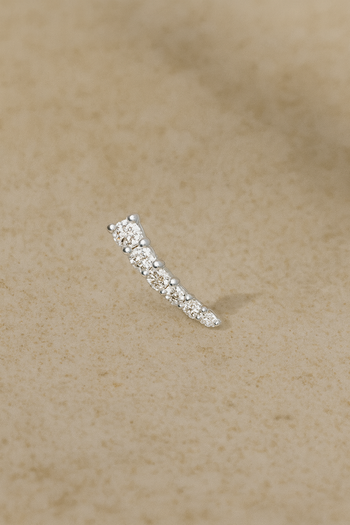 Croissant sterling silver stud earring (ball screw)