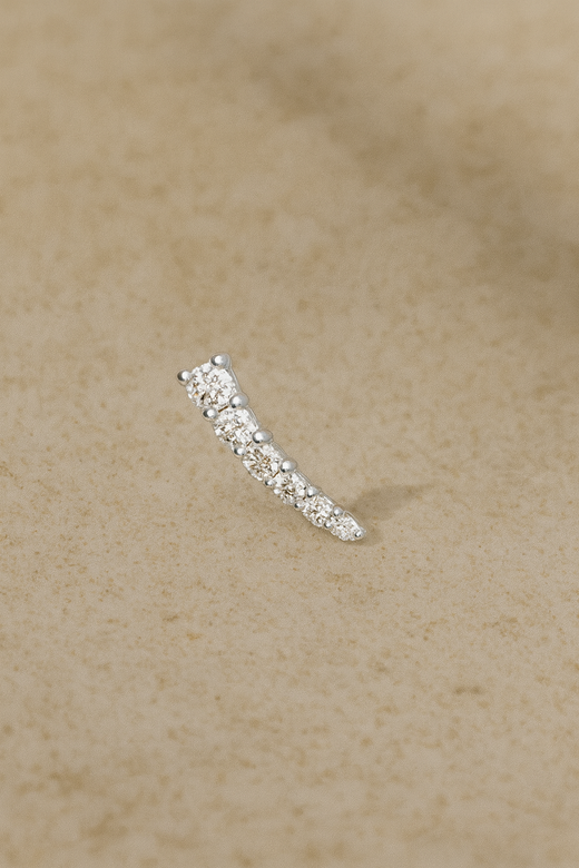 Croissant sterling silver stud earring (ball screw)