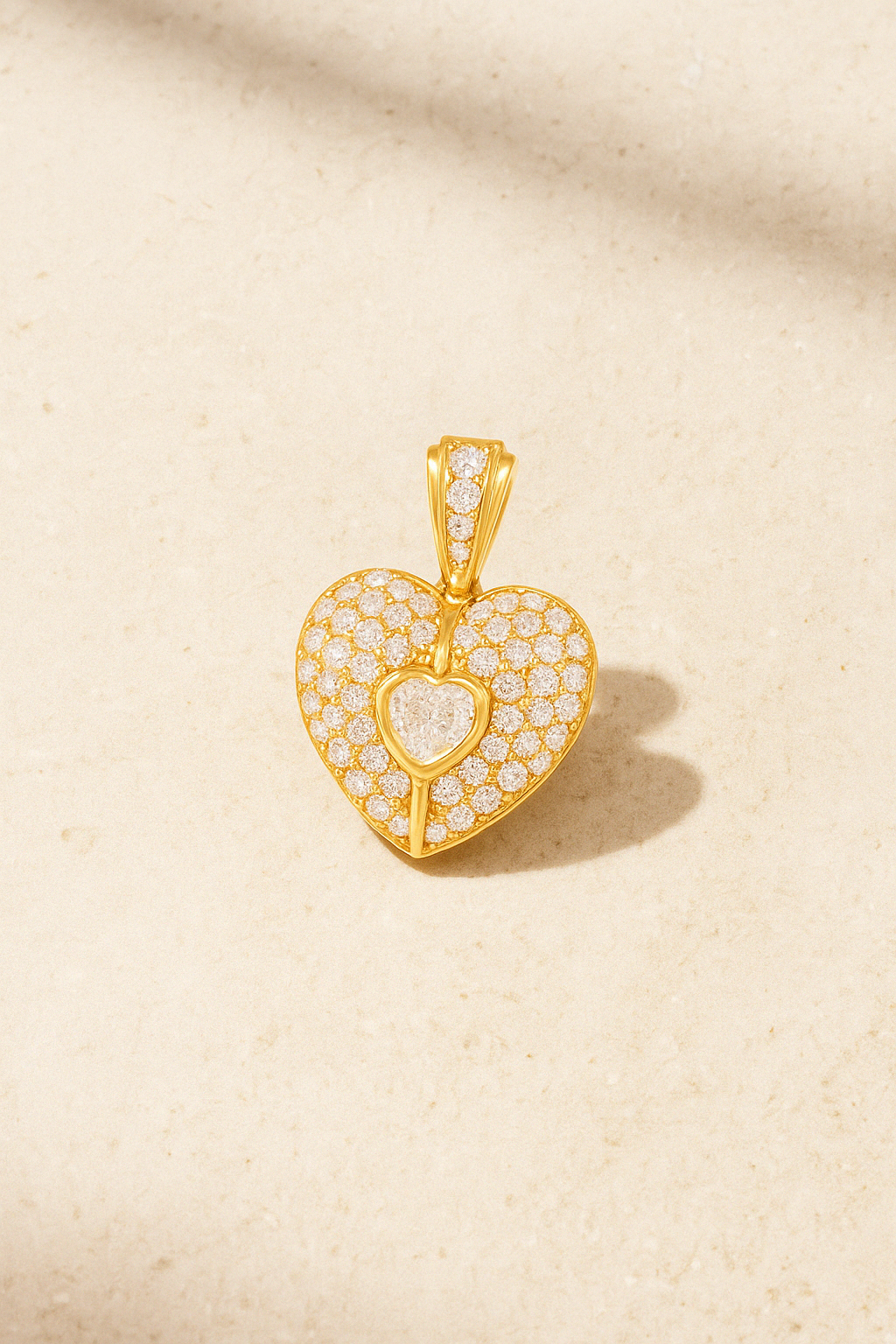 Cuore Pave Gold Vermeil Charm