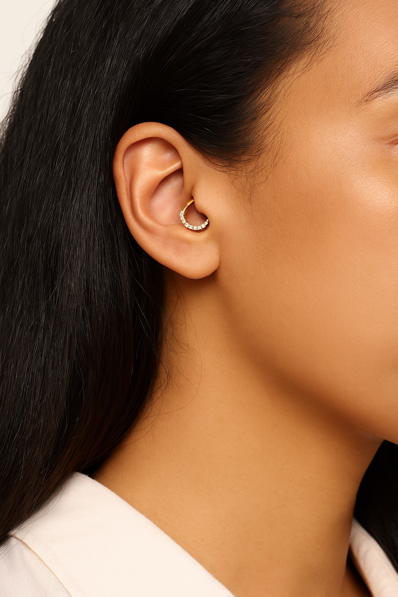 Daith & Septum Pave Gold Clicker