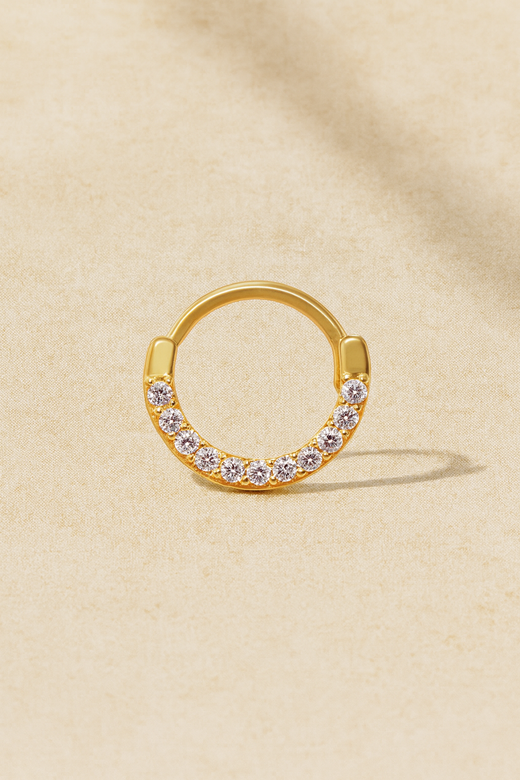 Daith & Septum Pave Gold Vermeil Clicker