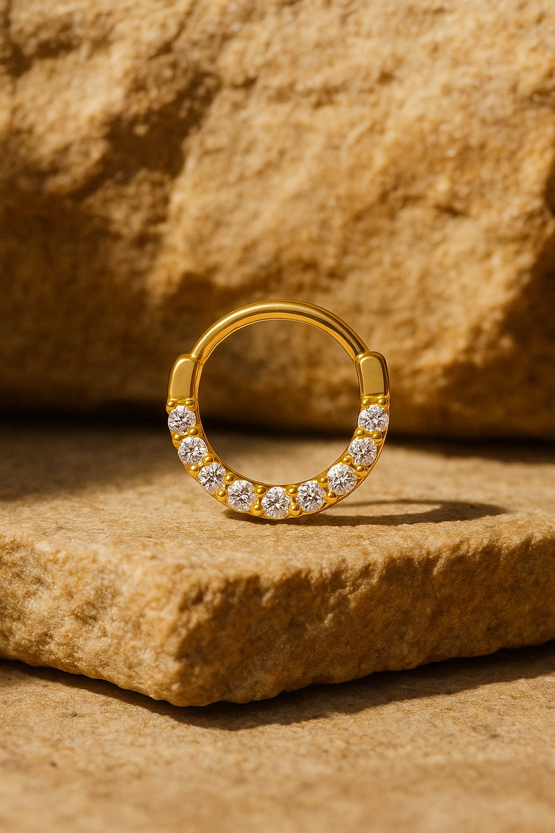 Daith & Septum Pave Gold Vermeil Clicker