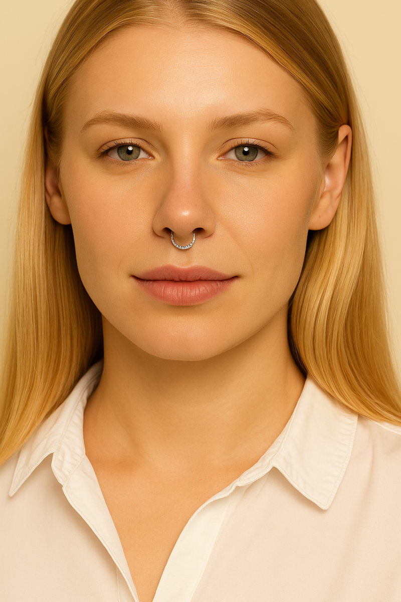 Daith & Septum Pave Silver