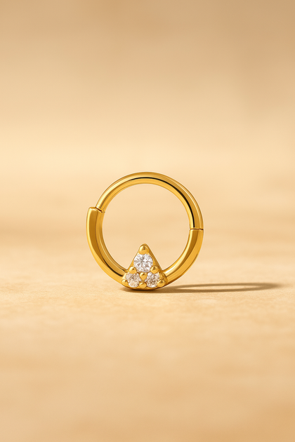 Daith & Septum Trinity Gold Vermeil Clicker