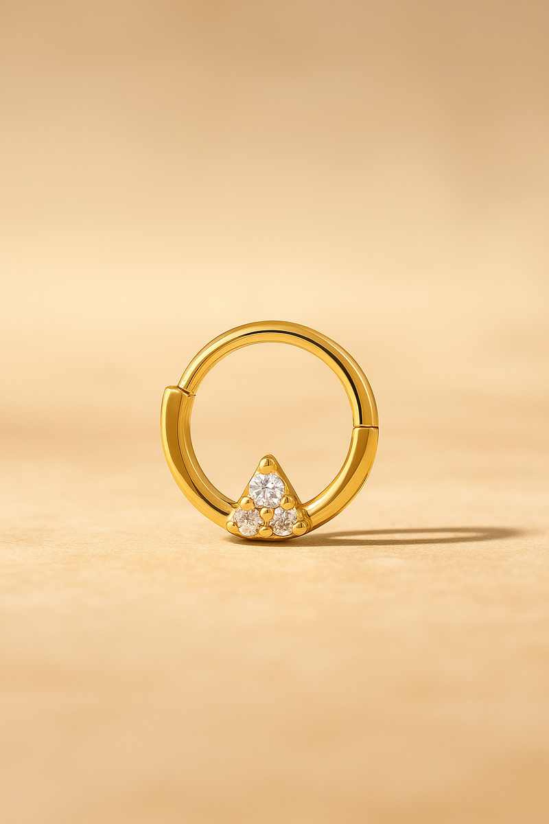 Daith & Septum Trinity Gold Vermeil Clicker