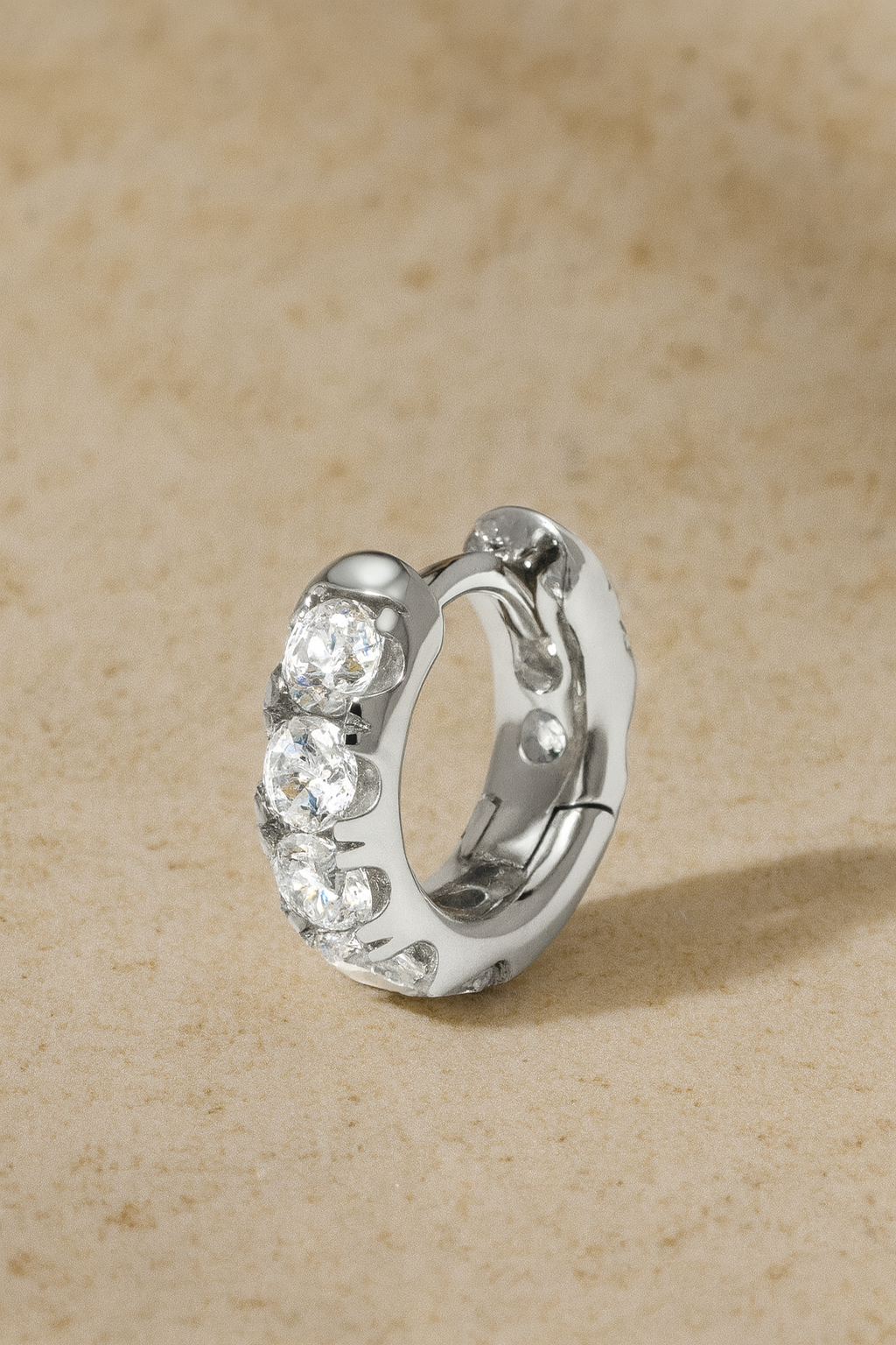 Daria sterling silver huggie