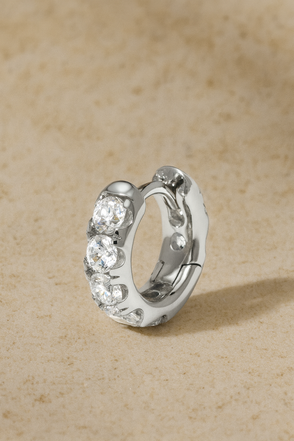 Daria sterling silver huggie