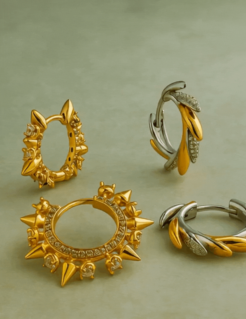 Elara Two-Tone Huggie Earring