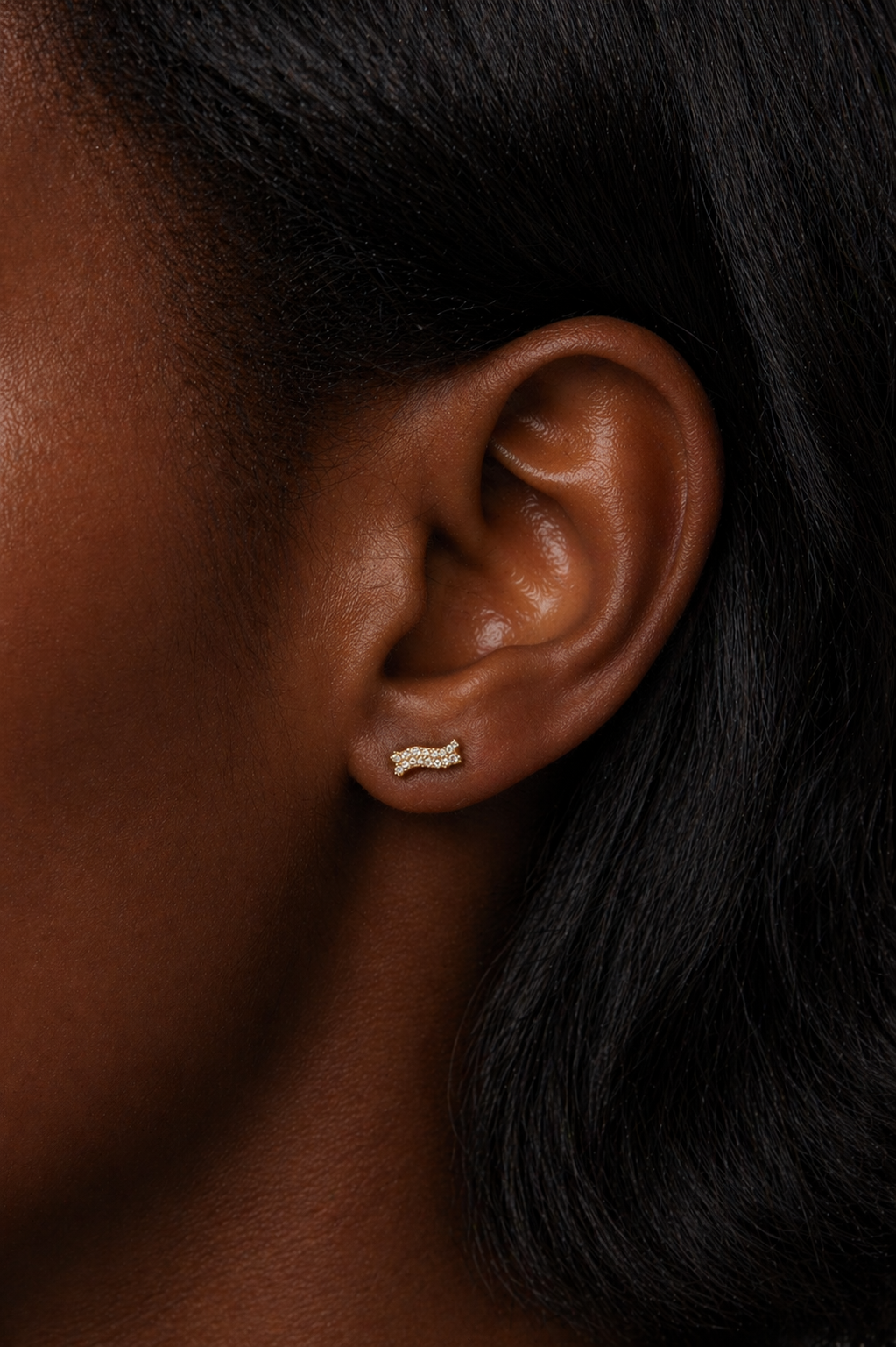 Double Kyma Gold Vermeil Stud Earring