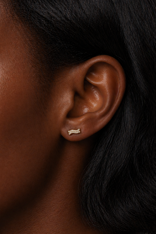 Double Kyma Gold Vermeil Stud Earring