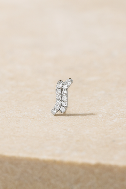 Double Kyma Silver Stud Earring (ball screw)