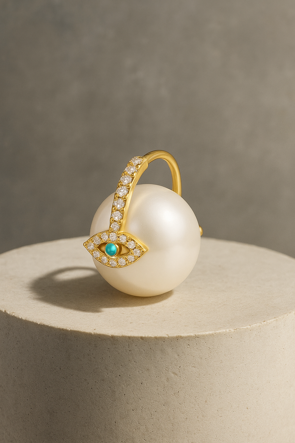 Evil Eye Pearl Gold Vermeil Earring
