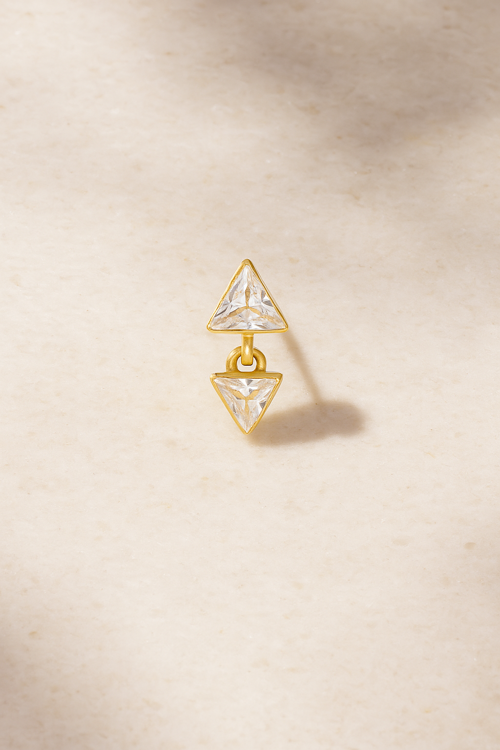 Floating Pyramid Gold Vermeil Stud Earring (ball screw)