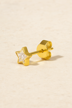 Floating star gold vermeil stud earring