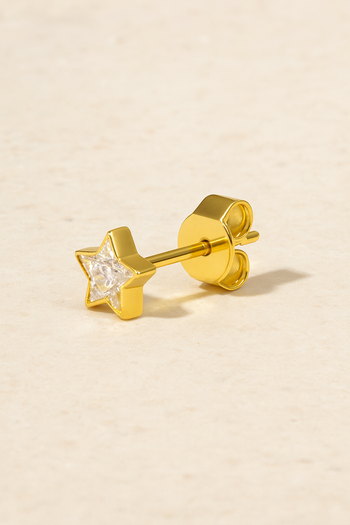 Floating star gold vermeil stud earring