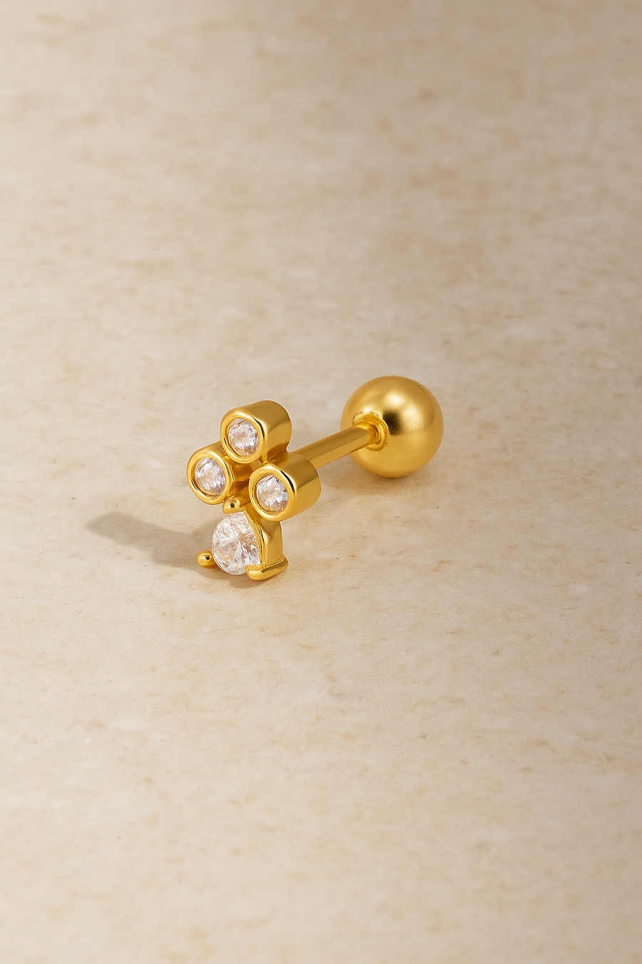 Flower Lola Gold Vermeil Stud Earring (ball screw)