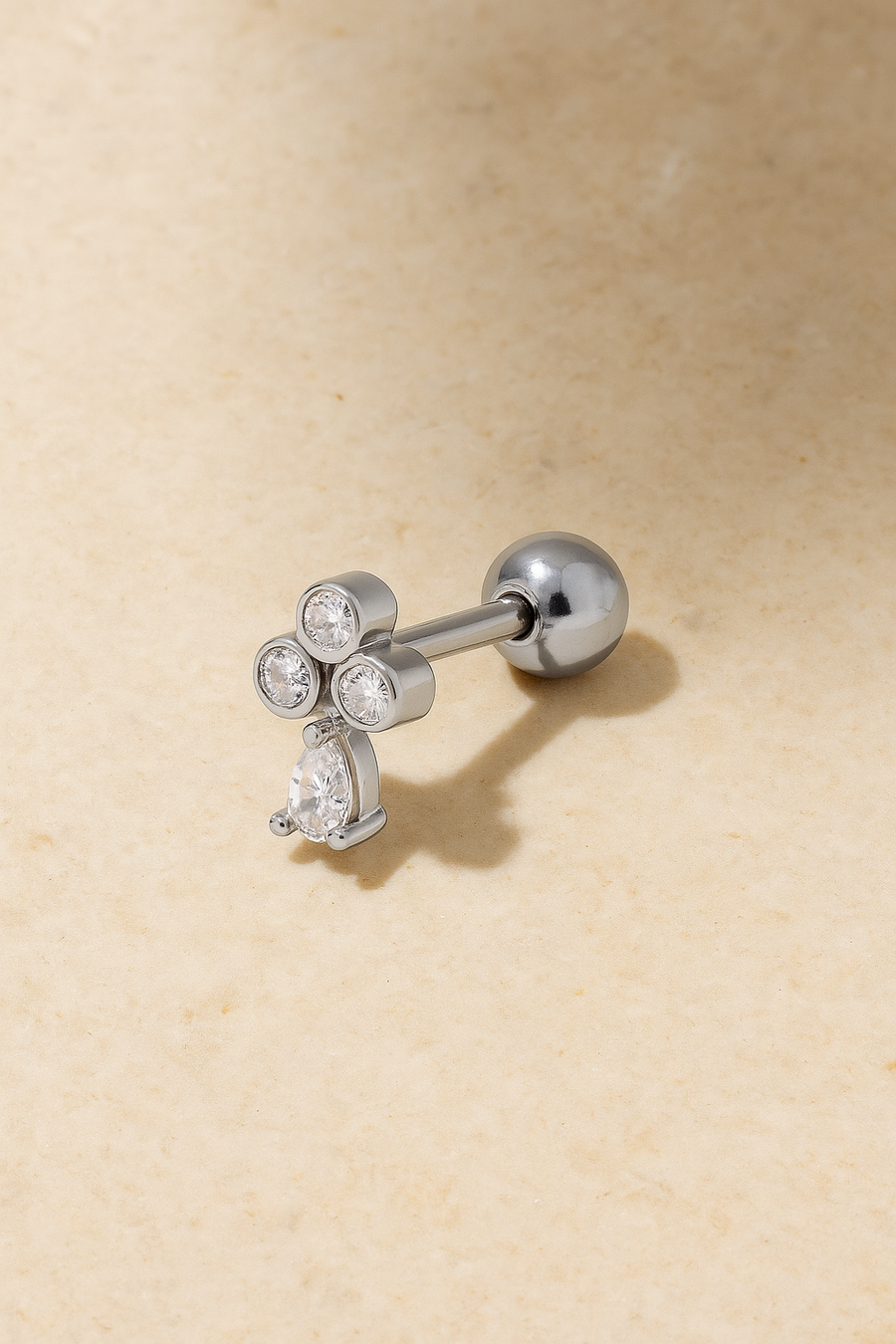 Flower Lola Silver Stud Earring (ball screw)