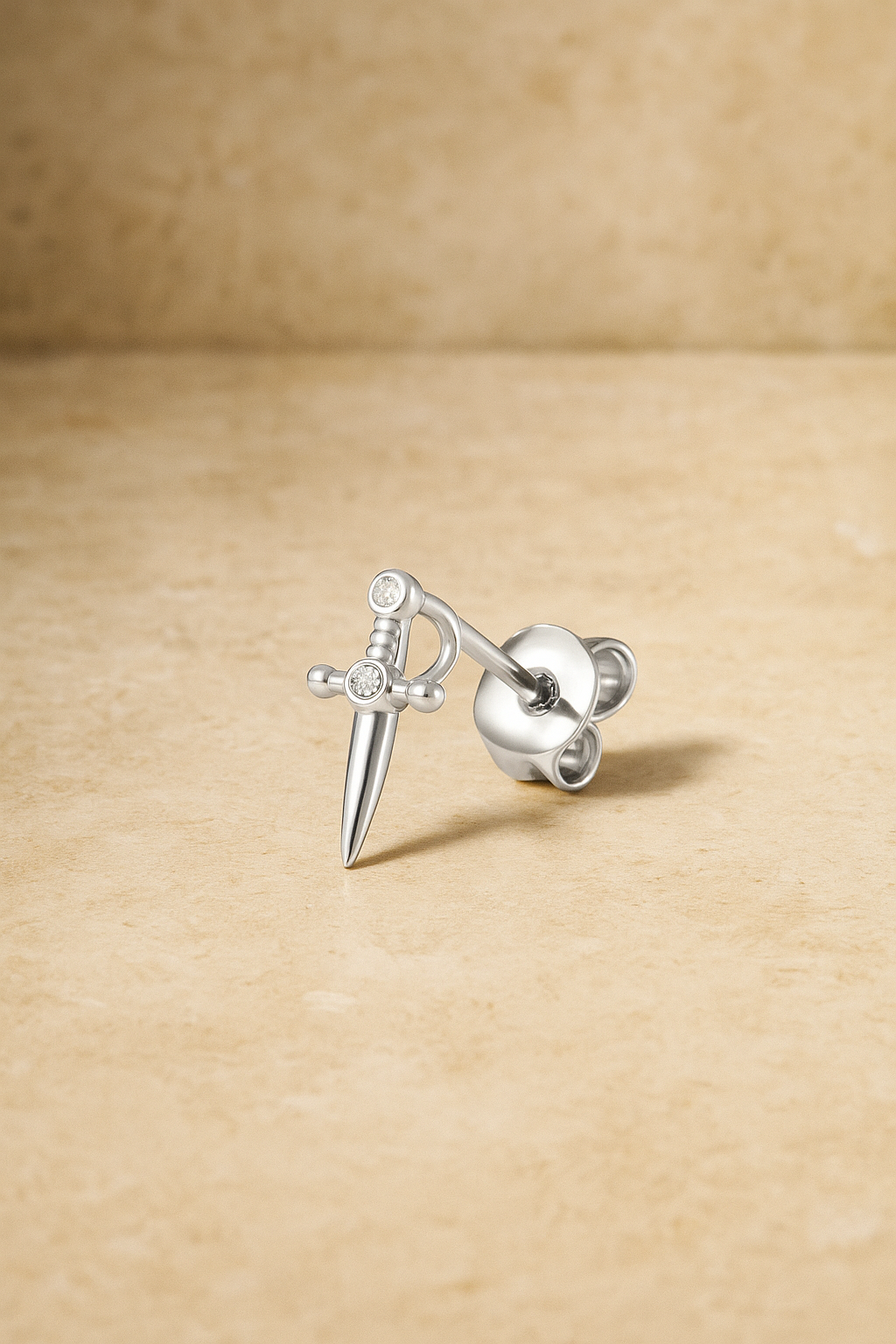Freya sterling silver stud earring side