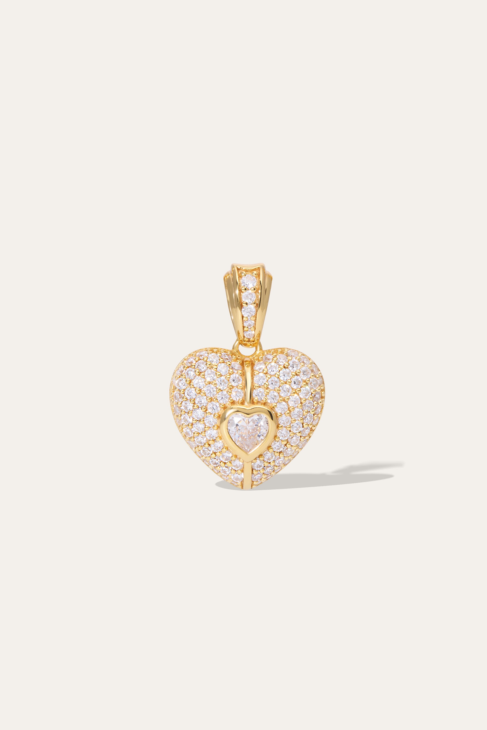 Cuore Pave Gold Vermeil Charm