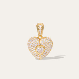 Cuore Pave Gold Vermeil Charm