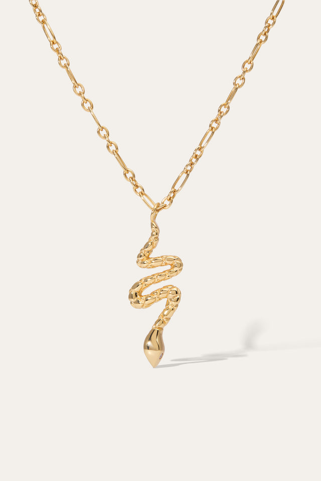 Large Snake Gold Vermeil Necklace