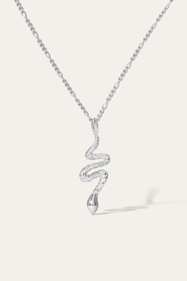 Medium Snake Silver Necklace