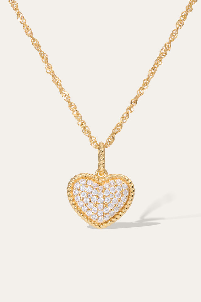 Speira Heart Pave Gold Vermeil Necklace