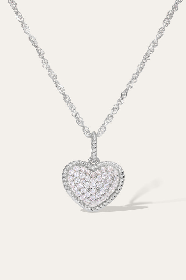 Speira Heart Pave Silver Necklace