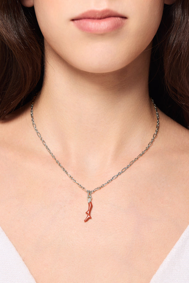 Speira Red Coral Sterling Silver Charm