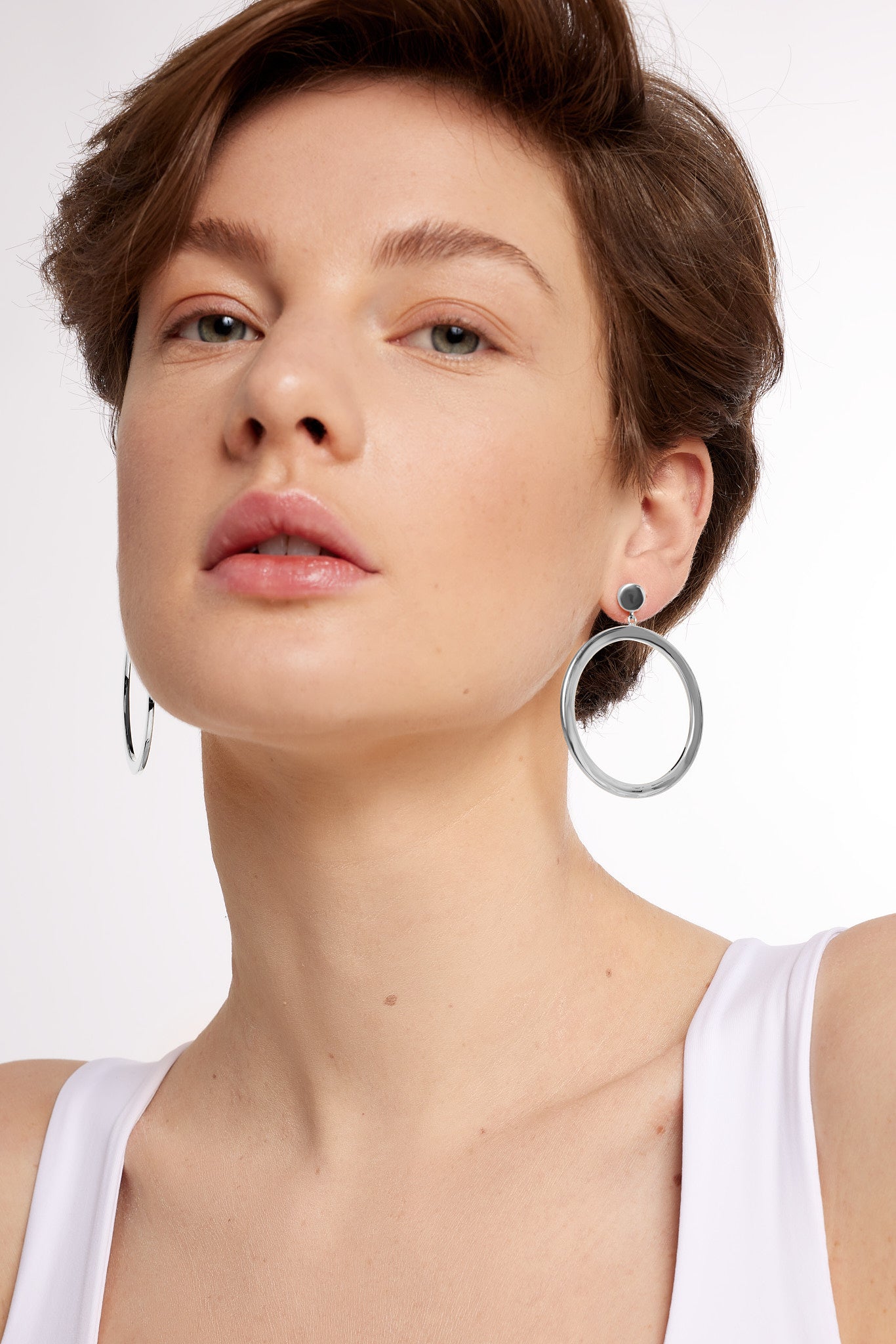 silver hoop earrings