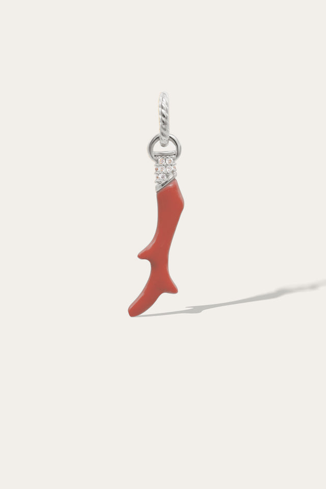 Speira Red Coral Sterling Silver Charm