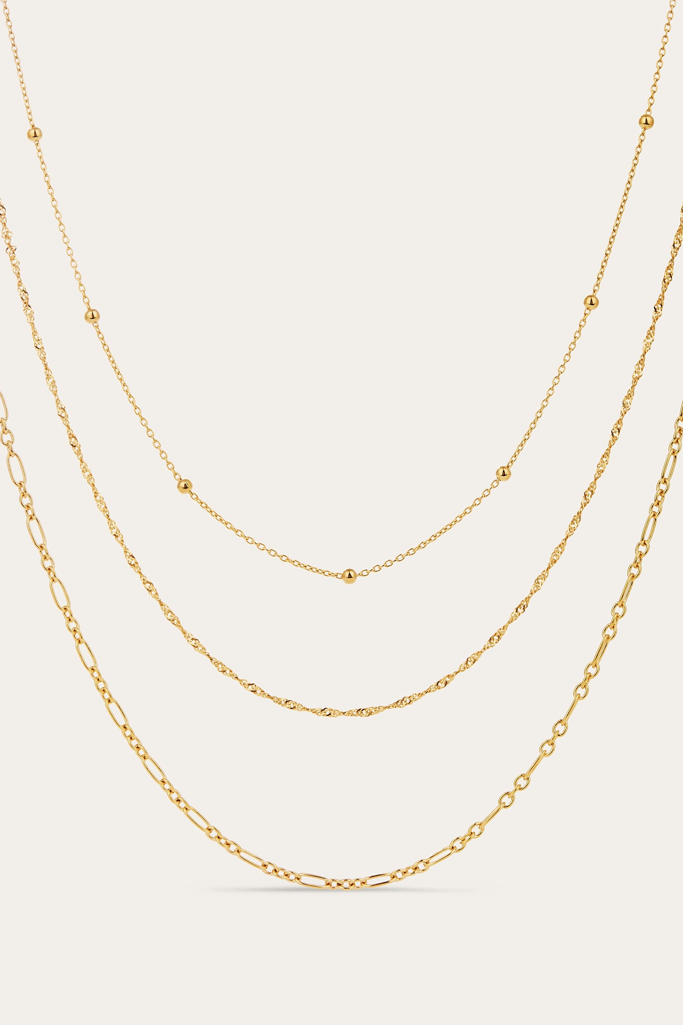 gold layered necklace set