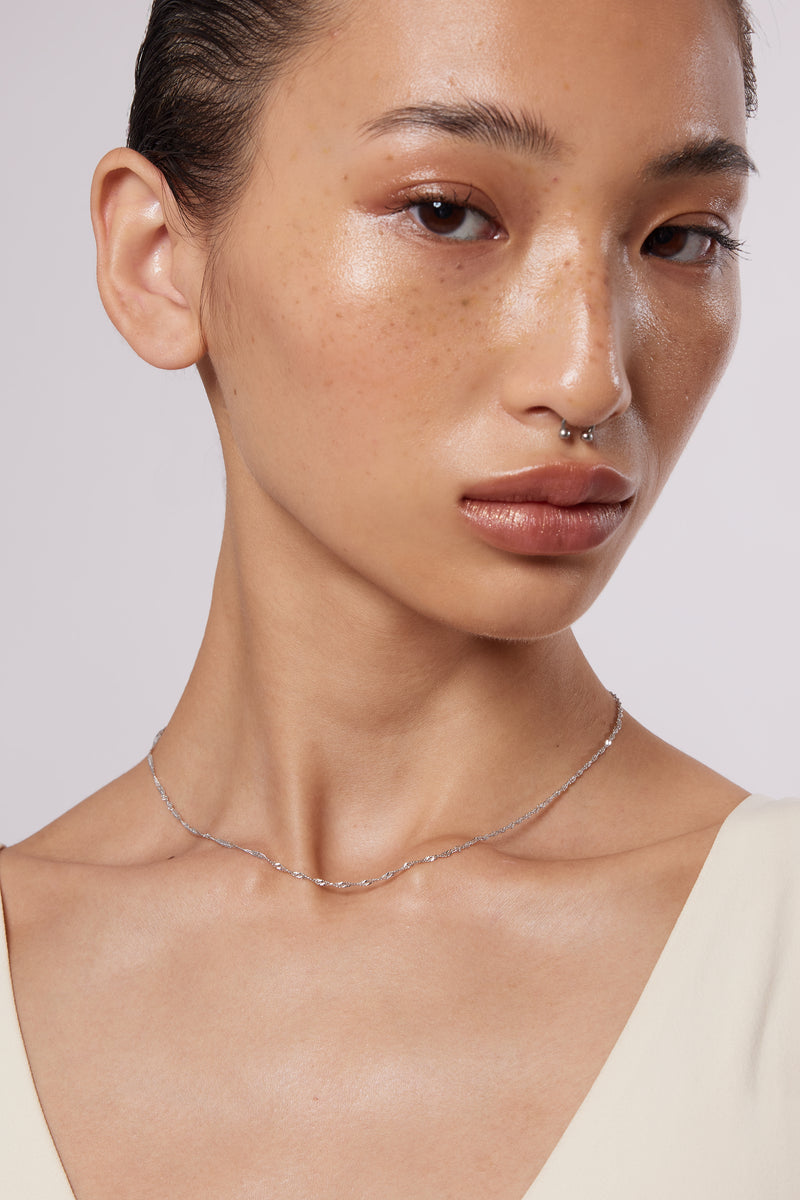 silver layered necklace